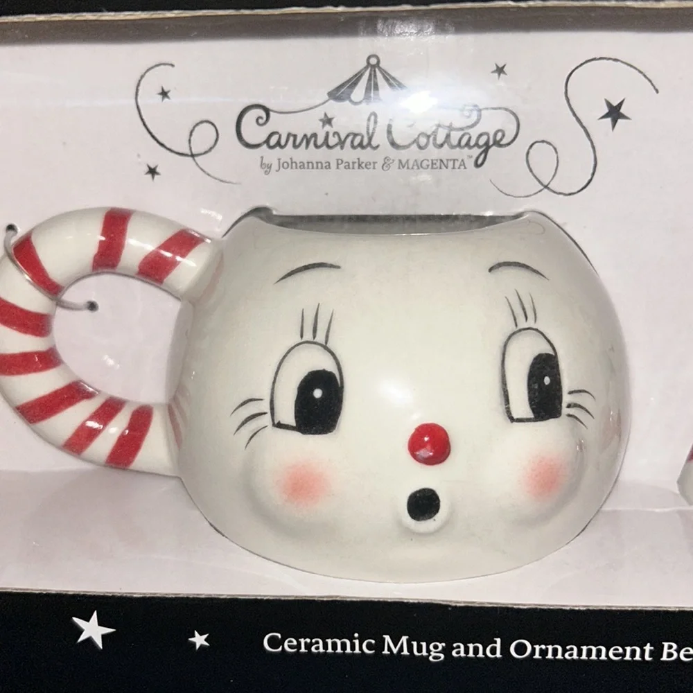 Carnival Cottage by Johanna Parker and Magenta ceramic Mug and Ornament bell set - Picture 2 of 3